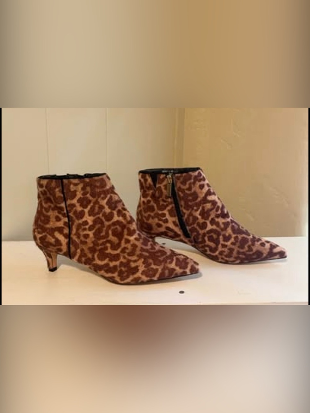 comfortview Leopard Print Ankle Boots - Brown